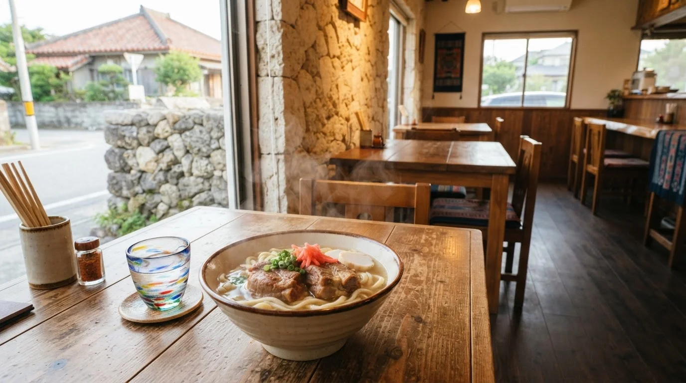 石造りの街並みにある飲食店の入口と木製の扉